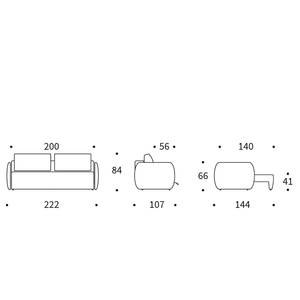 Canapé convertible Salla Tissu - Tissu Micro Check: Grey