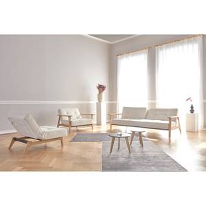 Fauteuil Splitback Eik Tissu - Tissu Bouclè: Off White - Chêne clair