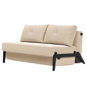 Schlafsofa Cubed Nylon - Stoff Linen: 612 Sand Grey - Breite: 148 cm - Schwarz