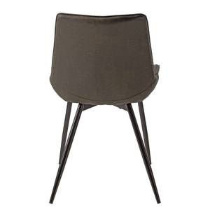 Chaises capitonnées Midge (lot de 2) Anthracite - Lot de 2