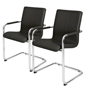 Chaises hülsta now S17 (lot de 2) Imitation cuir / Acier - Noir