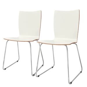 Chaises hülsta now S20-2 (lot de 2) Bois lamellé / Acier - Blanc