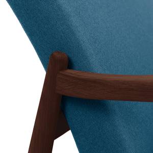 Sofa Froid (2-Sitzer) Webstoff - Webstoff Baca: Blau - Eiche Dunkel