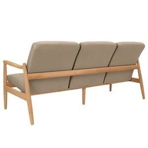 Sofa Froid (3-Sitzer) Webstoff - Webstoff Baca: Beige - Eiche Hell