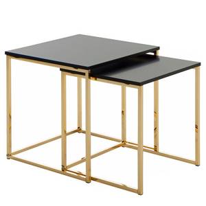 Tables gigognes Menville (lot de 2) Noir / Doré rosé