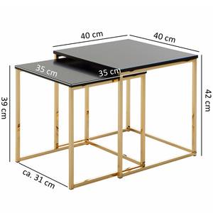 Bijzettafel Menville (set van 2) zwart/roségoud