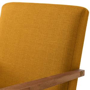 Fauteuil Monklet Tissu - Tissu Ekta: Jaune moutarde - Hêtre clair