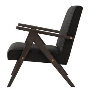 Fauteuil Auklet Tissu - Tissu Anait: Noir - Hêtre foncé