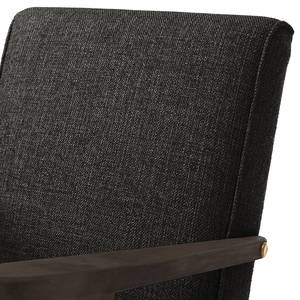 Fauteuil Auklet Tissu - Tissu Anait: Noir - Hêtre foncé