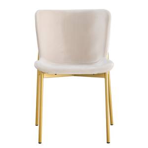 Set di 2 sedie con gambe nere Mouzon Velluto Walli: crema - Oro