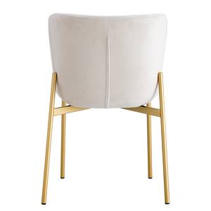 Chaises capitonnées Mouzon - Lot de 2 Velours Walli: Crème - Doré