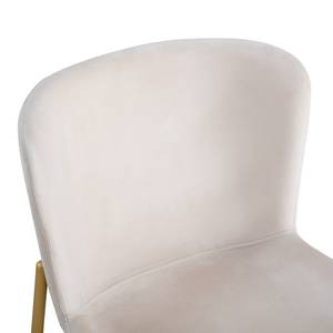 Chaises capitonnées Mouzon - Lot de 2 Velours Walli: Crème - Doré