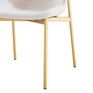 Chaises capitonnées Mouzon - Lot de 2 Velours Walli: Crème - Doré