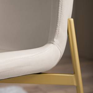 Set di 2 sedie con gambe nere Mouzon Velluto Walli: crema - Oro