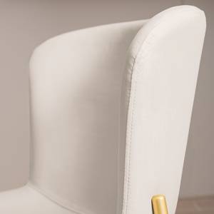 Chaises capitonnées Mouzon - Lot de 2 Velours Walli: Crème - Doré