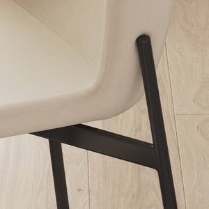 Chaises capitonnées Mouzon N - Lot de 2 Velours Walli: Crème