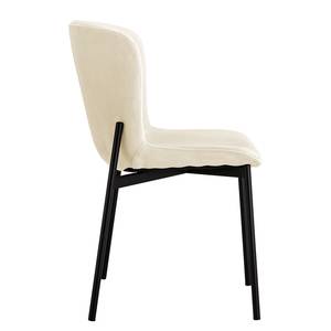 Chaises capitonnées Mouzon - Lot de 2 Velours Walli: Crème - Noir