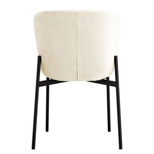 Gestoffeerde stoel Mouzon set van 2 Velours Walli: Crèmekleurig - Zwart