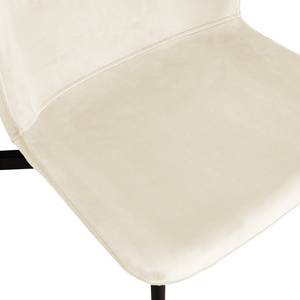 Gestoffeerde stoel Mouzon set van 2 Velours Walli: Crèmekleurig - Zwart
