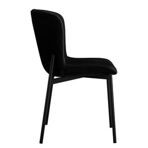 Chaises capitonnées Mouzon N - Lot de 2 Velours Walli: Noir