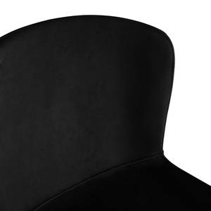 Chaises capitonnées Mouzon - Lot de 2 Velours Walli: Noir - Noir