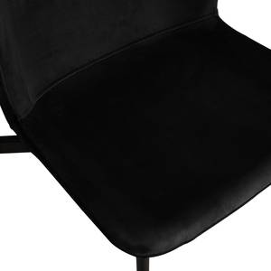 Chaises capitonnées Mouzon - Lot de 2 Velours Walli: Noir - Noir