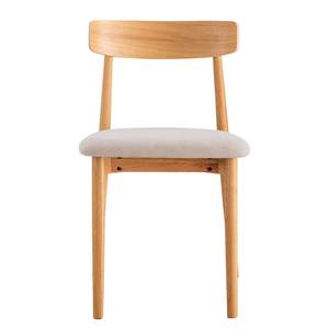 Chaises Lolif - Lot de 2 Tissu / Chêne massif - Beige / Chêne - Chêne clair