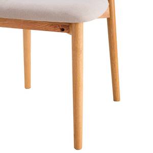 Chaises Lolif - Lot de 2 Tissu / Chêne massif - Beige / Chêne - Chêne clair