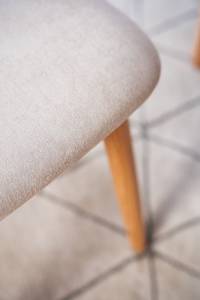 Set di 2 sedie per sala da pranzo Lolif Tessuto / Legno massello di quercia - Beige / Rovere - Quercia chiara