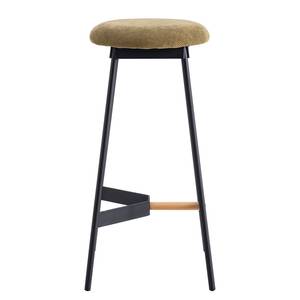 Tabouret de bar Pirmil Éponge / Fer - Velours côtelé Lyana: Vert olive foncé