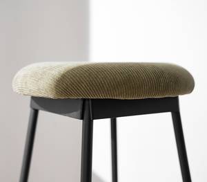 Tabouret de bar Pirmil Éponge / Fer - Velours côtelé Lyana: Vert olive foncé