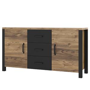 Dressoir Velleron I sparrenhouten look/mat zwart - Sparren decor