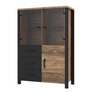 Highboard Velleron sparrenhouten look/mat zwart - Sparren decor