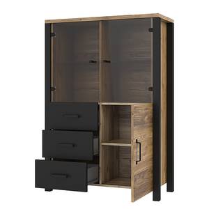 Credenza Velleron Effetto abete / Nero opaco - Effeto Abete rosso