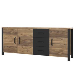 Dressoir Velleron II sparrenhouten look/mat zwart - Sparren decor