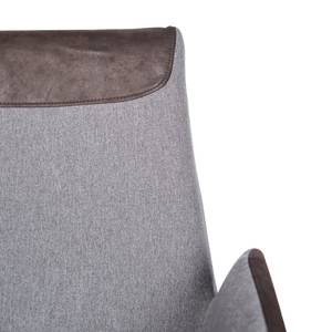 Chaise de bureau Lisses Microfibre et tissu / Fer - Marron vieilli et gris chiné / Chrome
