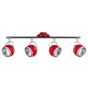 LED-plafondlamp Ball staal - Rood - Aantal lichtbronnen: 4