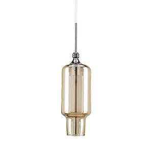 Suspension Inca I Verre transparent / Acier - 1 ampoule