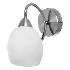 Wandlamp Pisa II melkglas/staal - 1 lichtbron