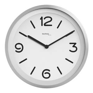 Horloge murale WT 7400 Matière plastique - Argenté / Blanc