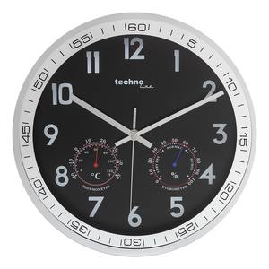 Horloge murale WT 7981 Matière plastique / Verre - Argenté / Noir