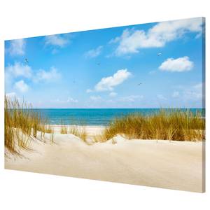 Magnettafel Strand an der Nordsee Stahl / Vinyl-Spezialfolie - Blau - 60 x 40 cm