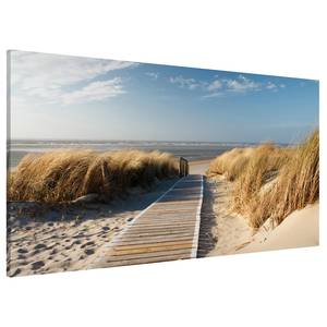 Magneetbord Oostzeestrand staal/speciale vinylfolie - blauw/oranje