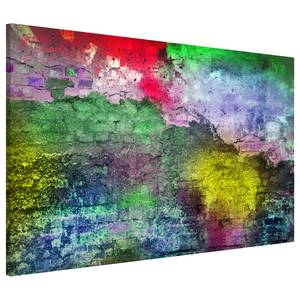 Tableau magnétique Mur bariolé Acier / Film vinyle - Multicolore - 90 x 60 cm