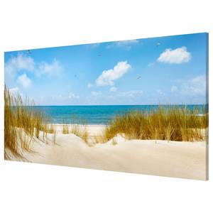 Magnettafel Strand an der Nordsee Stahl / Vinyl-Spezialfolie - Blau - 78 x 37 cm