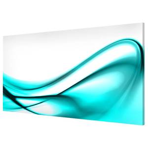 Tableau magnétique Turquoise Design Acier / Film vinyle - Turquoise / Blanc