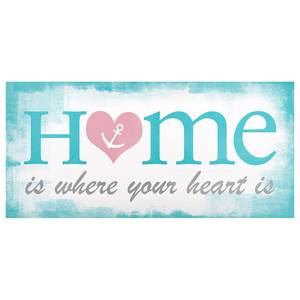 Magnettafel Home is where your Heart is Stahl / Vinyl-Spezialfolie - Blau