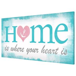 Magneetbord Home is where your Heart is staal/speciale vinylfolie - blauw
