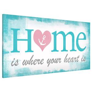 Magnettafel Home is where your Heart is Stahl / Vinyl-Spezialfolie - Blau