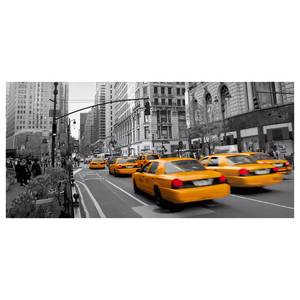 Tableau magnétique New York, New York ! Acier  / Film vinyle - Gris / Jaune